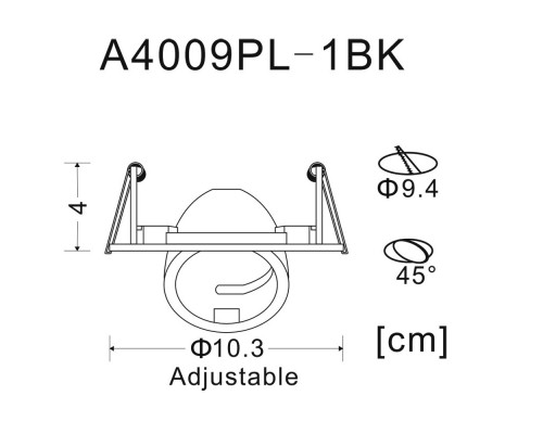 Встраиваемый светильник ARTE Lamp A4009PL-1BK