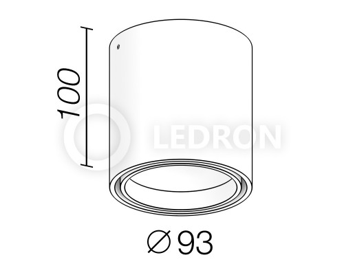 Накладной светильник LeDron KEA R ED-GU10 b/w