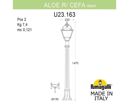 Садово-парковый светильник Fumagalli U23.163.000.AXF1R