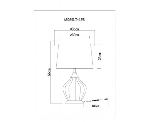 Настольная лампа ARTE Lamp A5059LT-1PB