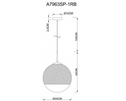 Подвесной светильник ARTE Lamp A7963SP-1RB