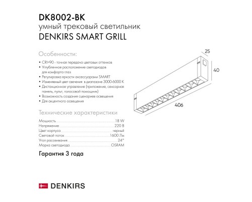 Светильник на шине Denkirs DK8002-BK