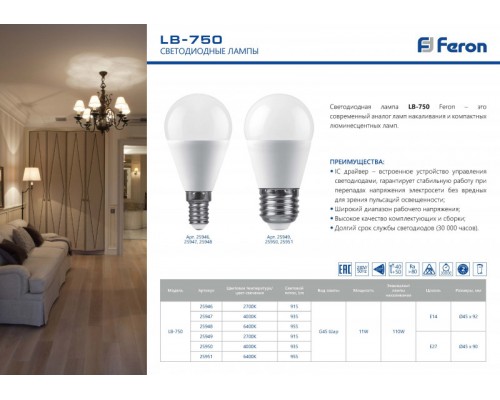 Светодиодная лампа Feron 25947