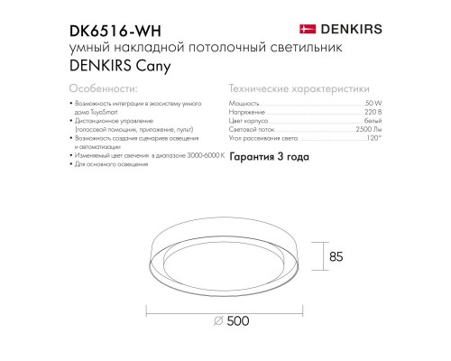 Накладной светильник Denkirs DK6516-WH
