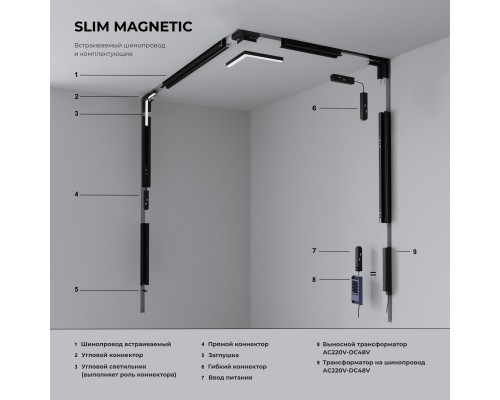 Коннектор Elektrostandard Slim Magnetic Гибкий коннектор белый 85099/00