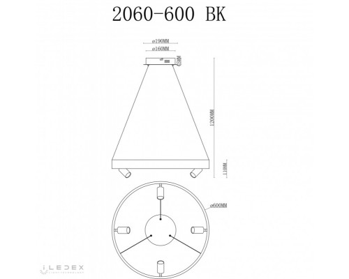 Подвесная люстра iLedex 2060-D600 BK