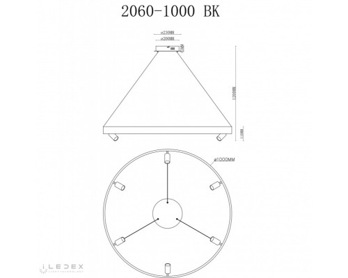 Подвесная люстра iLedex 2060-D1000 BK