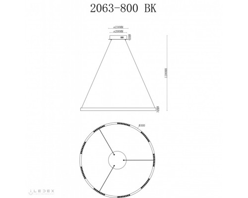 Подвесной светильник iLedex 2063-D800 BK