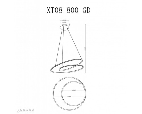 Подвесная люстра iLedex XT08-D800 GD