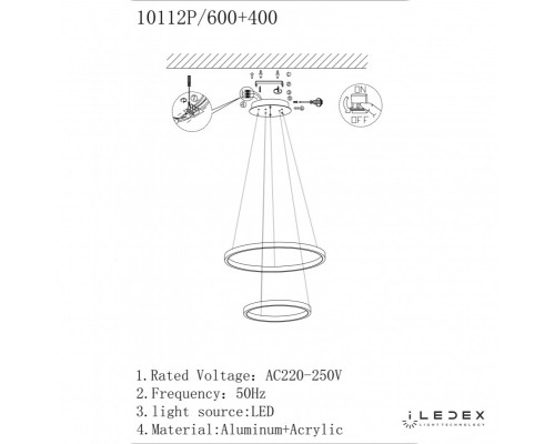 Каскадная люстра iLedex 10112P/2-39W-3000K (6/4) BR