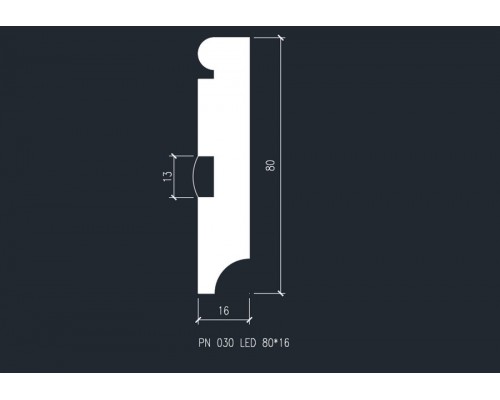 Плинтус МДФ Evrowood PN 030 LED 80х16мм