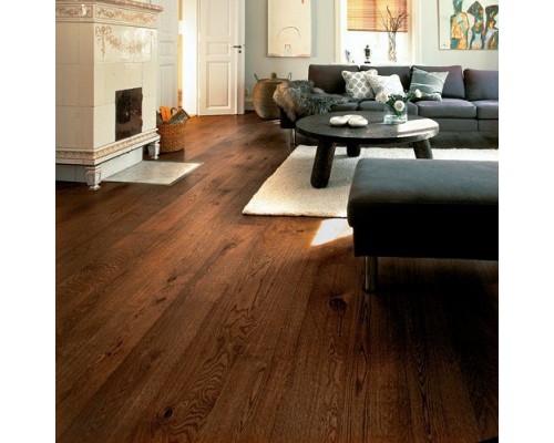 Паркетная доска Floorwood Однополосная 138 Oak Madison Dark Brown Lac 1S