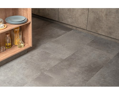 Кварц-виниловый ламинат Vinilam Ceramo Stone 6мм Цемент Cтальной 71610 