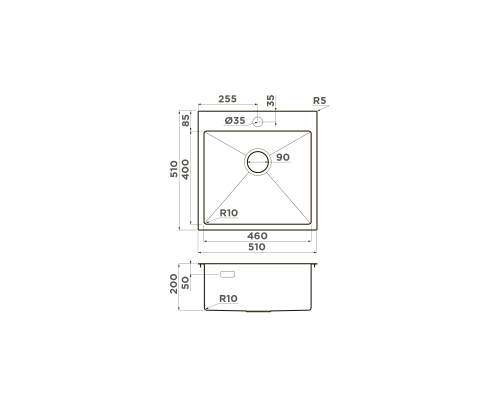 Omoikiri Akisame 51-GB нерж. сталь/графит