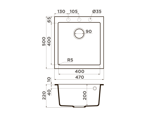 Omoikiri Bosen 47A-WH Artceramic/белый