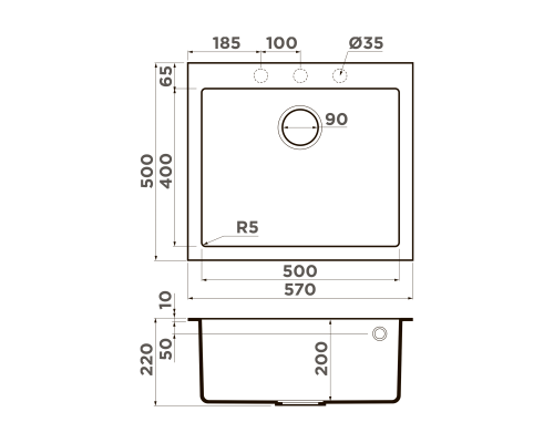 Omoikiri Bosen 57A-WH Artceramic/белый