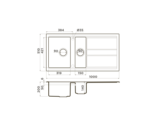 Omoikiri Kitagawa 100-2-WH Artceramic/белый