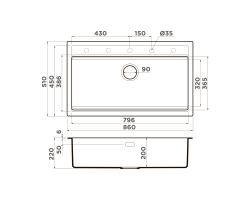 Omoikiri Kitagawa 86-LB-WH Artceramic/белый