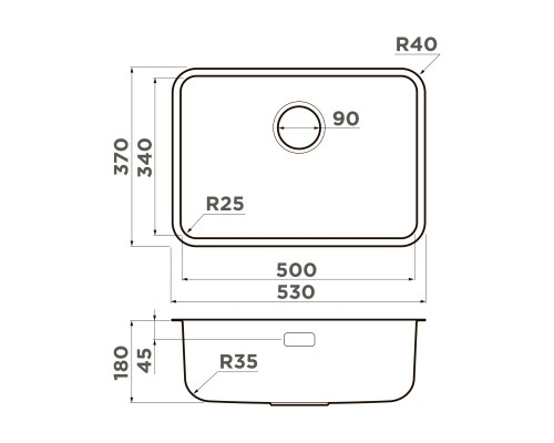 Omoikiri Omi 53-U/I Ultra Mini-GB нерж. сталь/графит