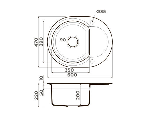 Omoikiri Sakaime 60E-GR Tetogranit/leningrad grey