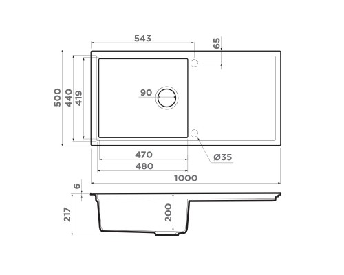 Omoikiri Sintesi 100-GB Artceramic/графит