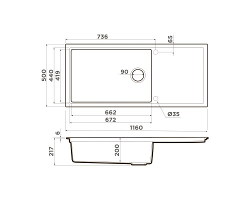 Omoikiri Sintesi 116-WH Artceramic/белый