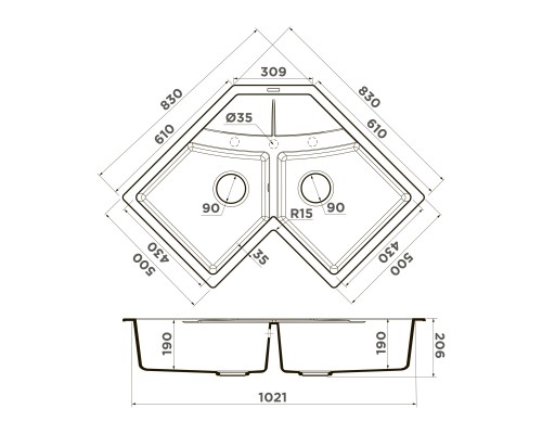 Omoikiri Sumi 83C-WH Tetogranit/белый