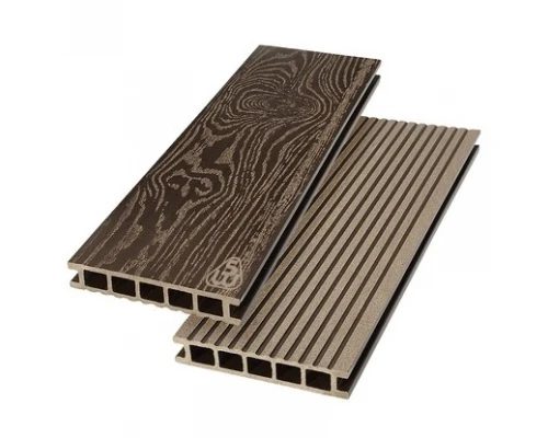 Террасная доска из ДПК Savewood Ornus Тангенциальный распил Темно-коричневый 6000х144х25 мм Террасная доска из ДПК Savewood Ornus Тангенциальный распил Темно-коричневый 6000х144х25 мм
