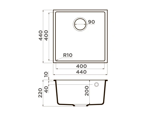 Omoikiri Bosen 44-U-BE Tetogranit/ваниль Omoikiri Bosen 44-U-BE Tetogranit/ваниль