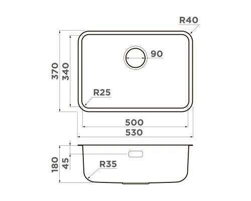 Omoikiri Omi 53-U/I Ultra Mini-GB нерж. сталь/графит Omoikiri Omi 53-U/I Ultra Mini-GB нерж. сталь/графит