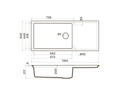 Omoikiri Sintesi 116-WH Artceramic/белый Omoikiri Sintesi 116-WH Artceramic/белый