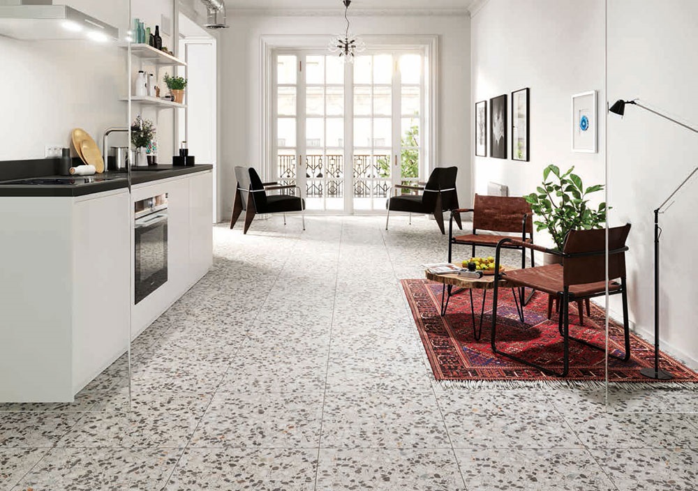 Плитка терраццо на кухне