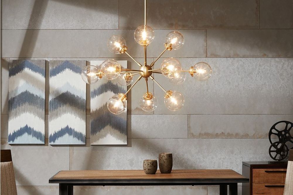 Пузырьковая люстра на медном каркасе